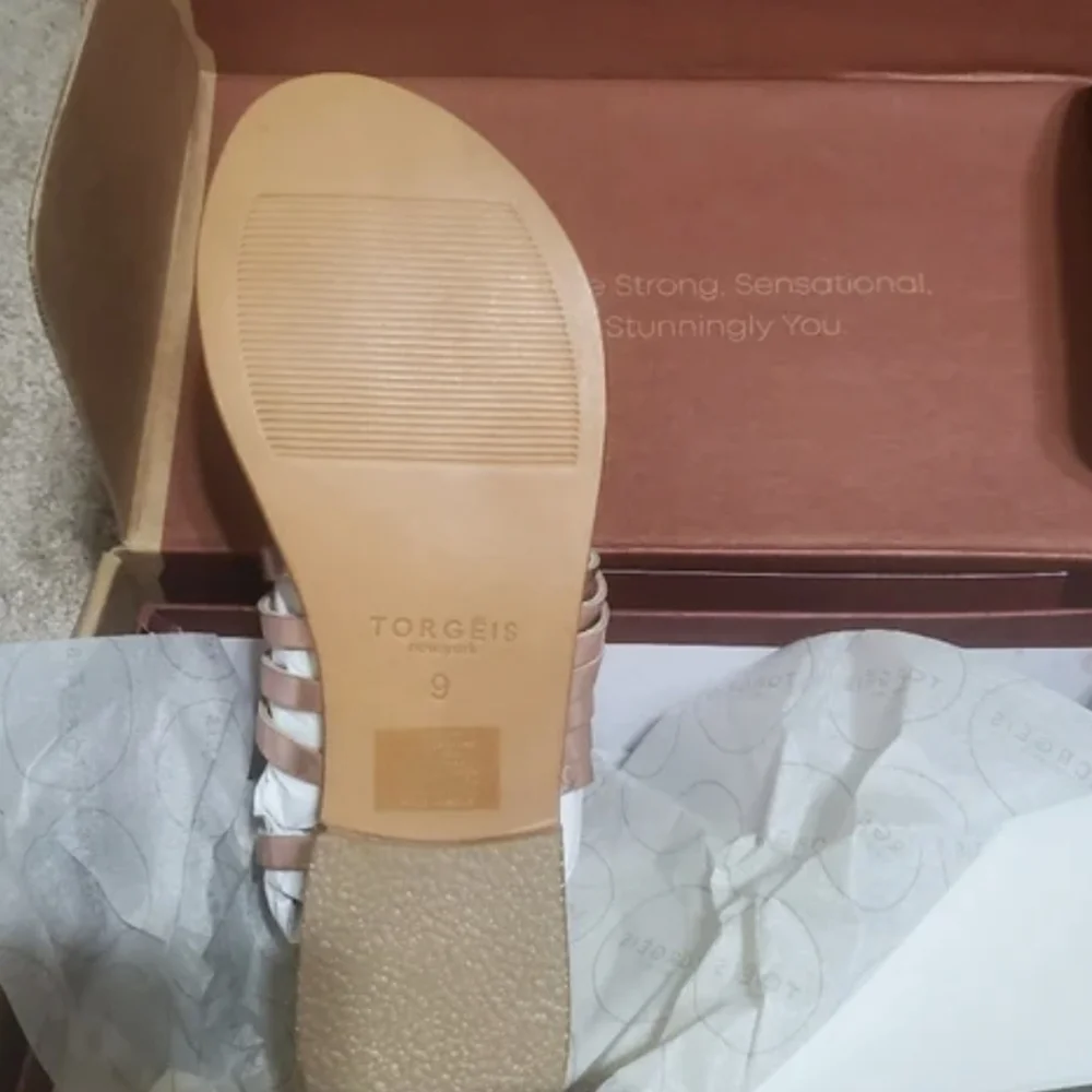 Gold color Multi Crossed Toe Loop Sandal - Picture 11 of 11